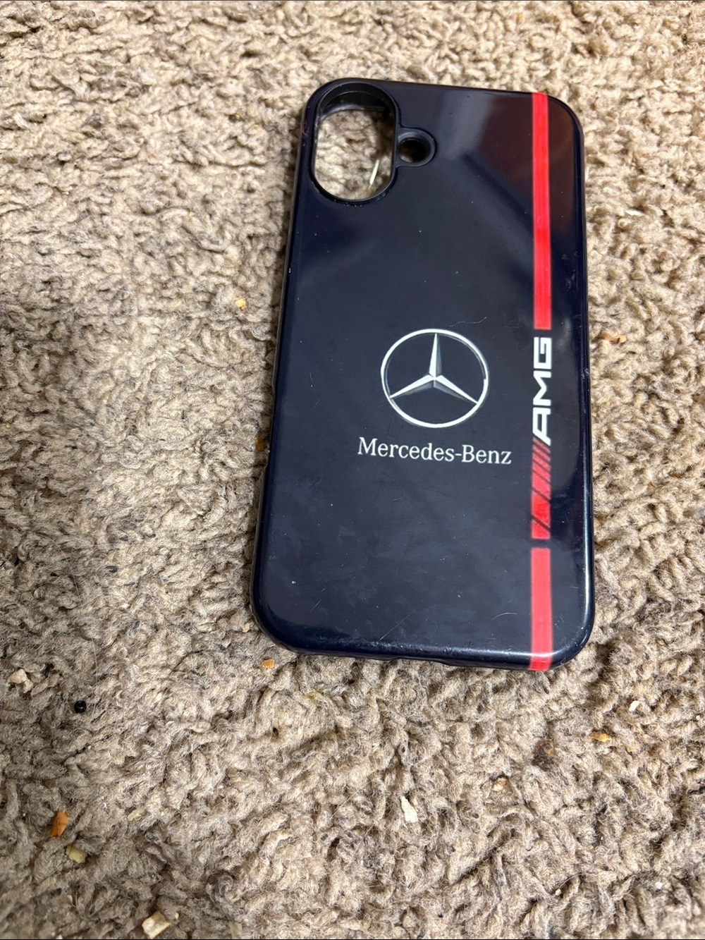 Mercedes Benz Black Phone Case with Red Accent